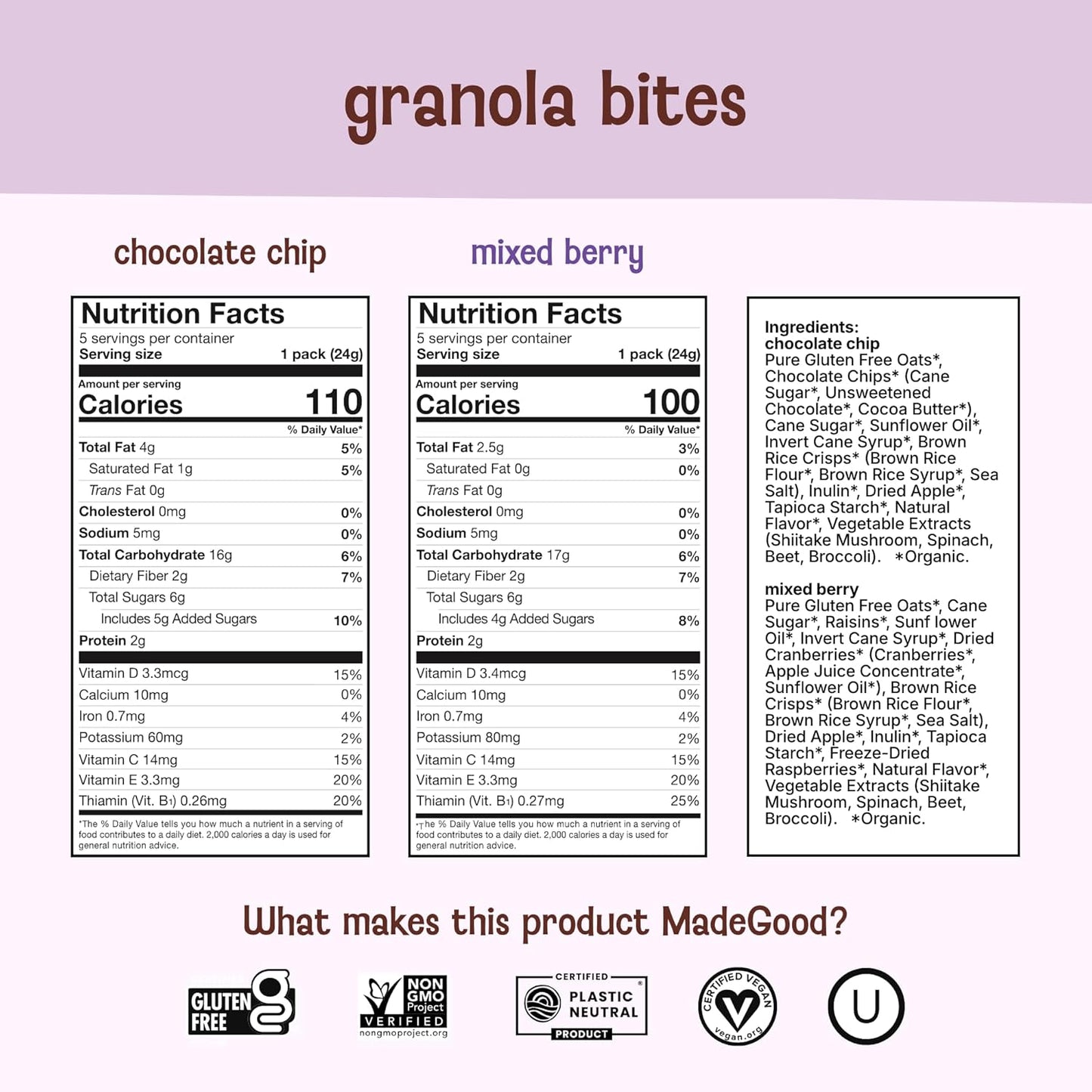 made in a dedicated bakery free of top allergens including nuts, gluten, and dairy