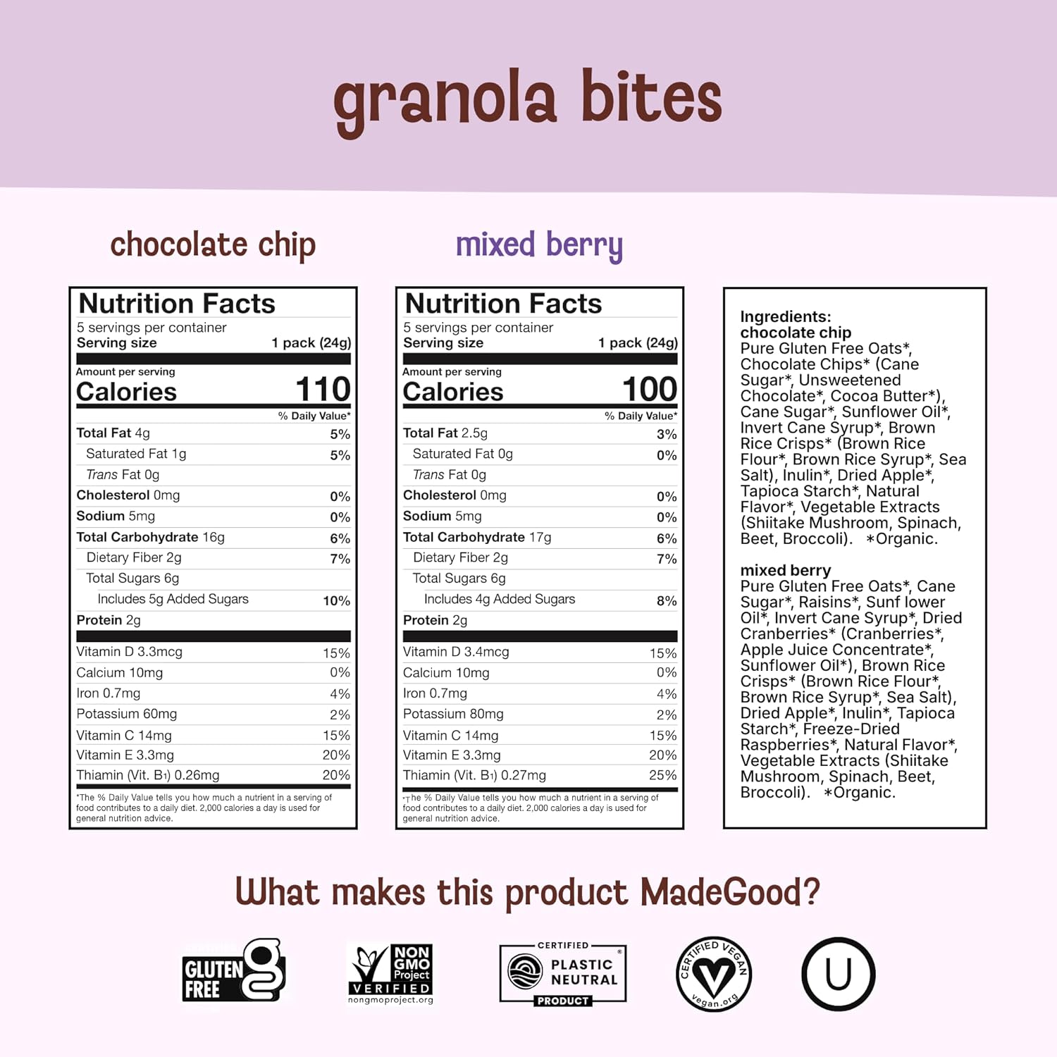 made in a dedicated bakery free of top allergens including nuts, gluten, and dairy
