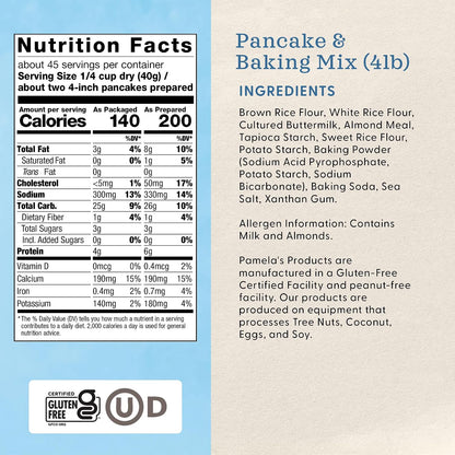 made with brown and white rice flours, tapioca and potato starches, almond meal, cultured buttermilk, and xanthan gum