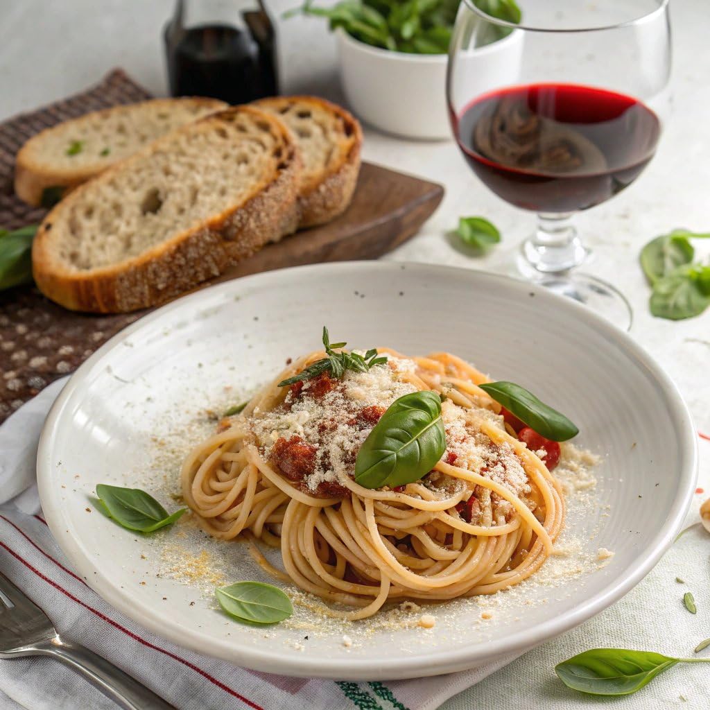 made with durum wheat semolina and added vitamins (b1, b2, b3/niacin, folic acid) and iron