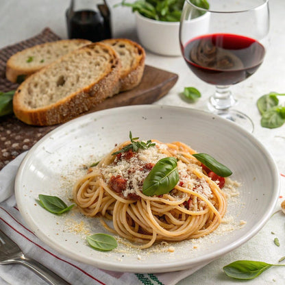 made with durum wheat semolina and added vitamins (b1, b2, b3/niacin, folic acid) and iron