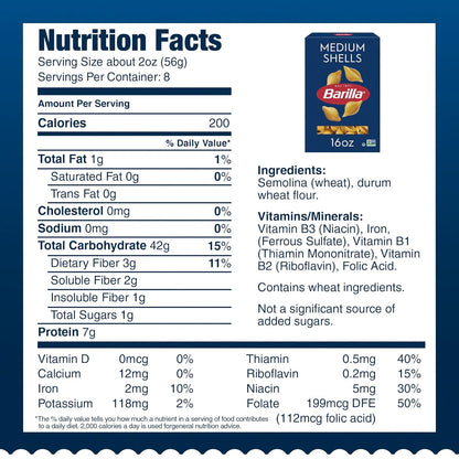 made with durum wheat semolina for firm al dente texture