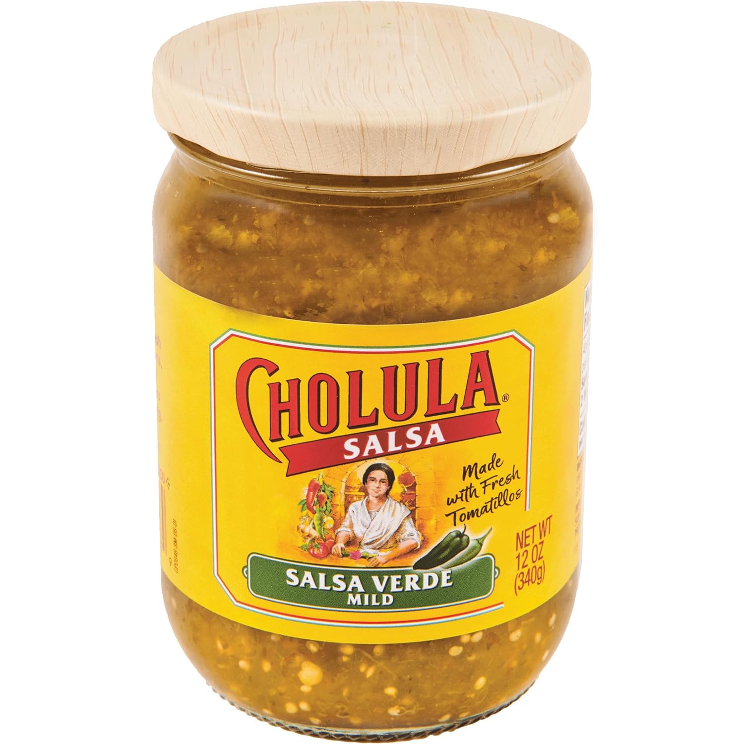 made with fresh tomatillos, onions, jalapeños, and poblano peppers