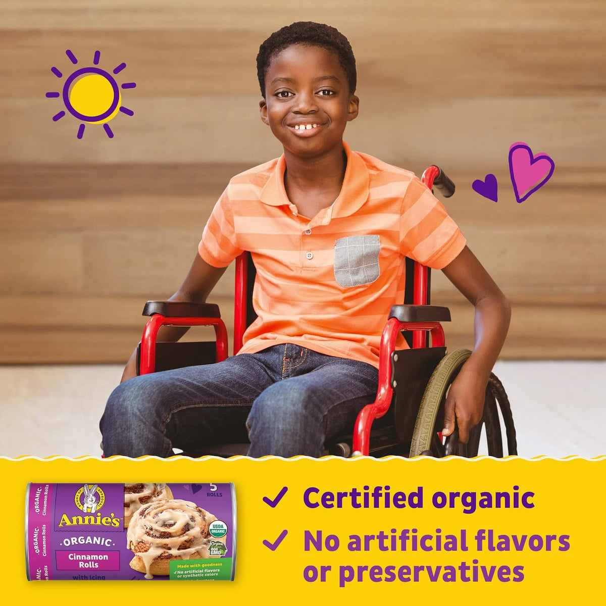 made with organic wheat flour, organic cane sugar, organic palm oil, and organic cinnamon