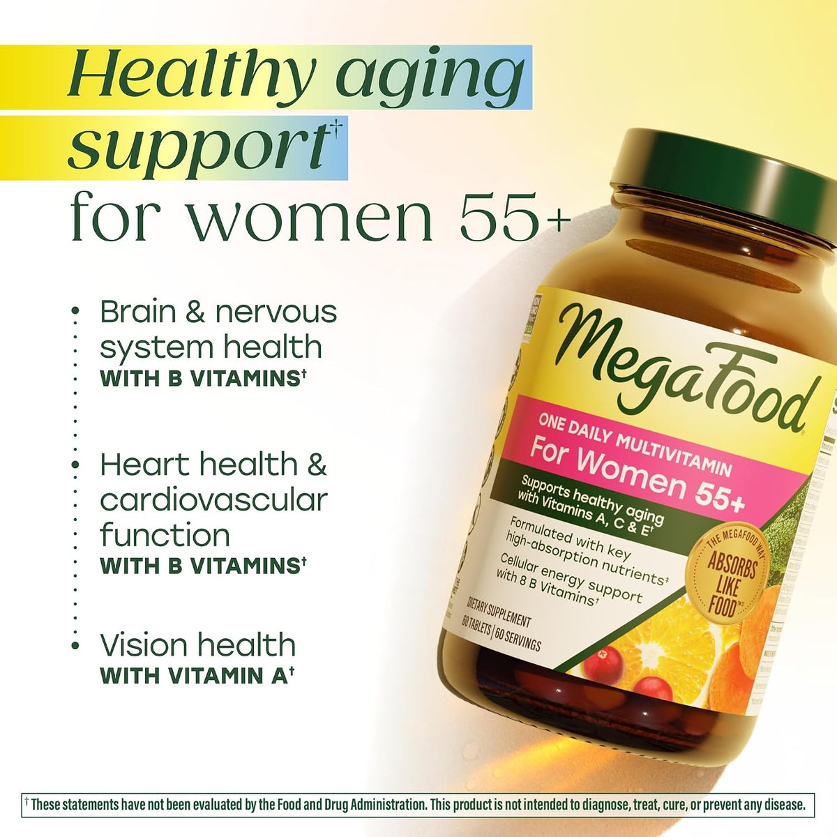 made with real foods including oranges, broccoli, blueberries, and carrots, plus fermented minerals