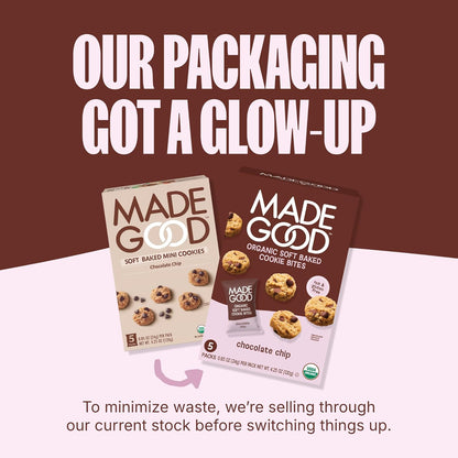 MadeGood Chocolate Chip Mini Cookies – Individually Wrapped Snack for Road Trips and Hiking Backpacks, 30 Count