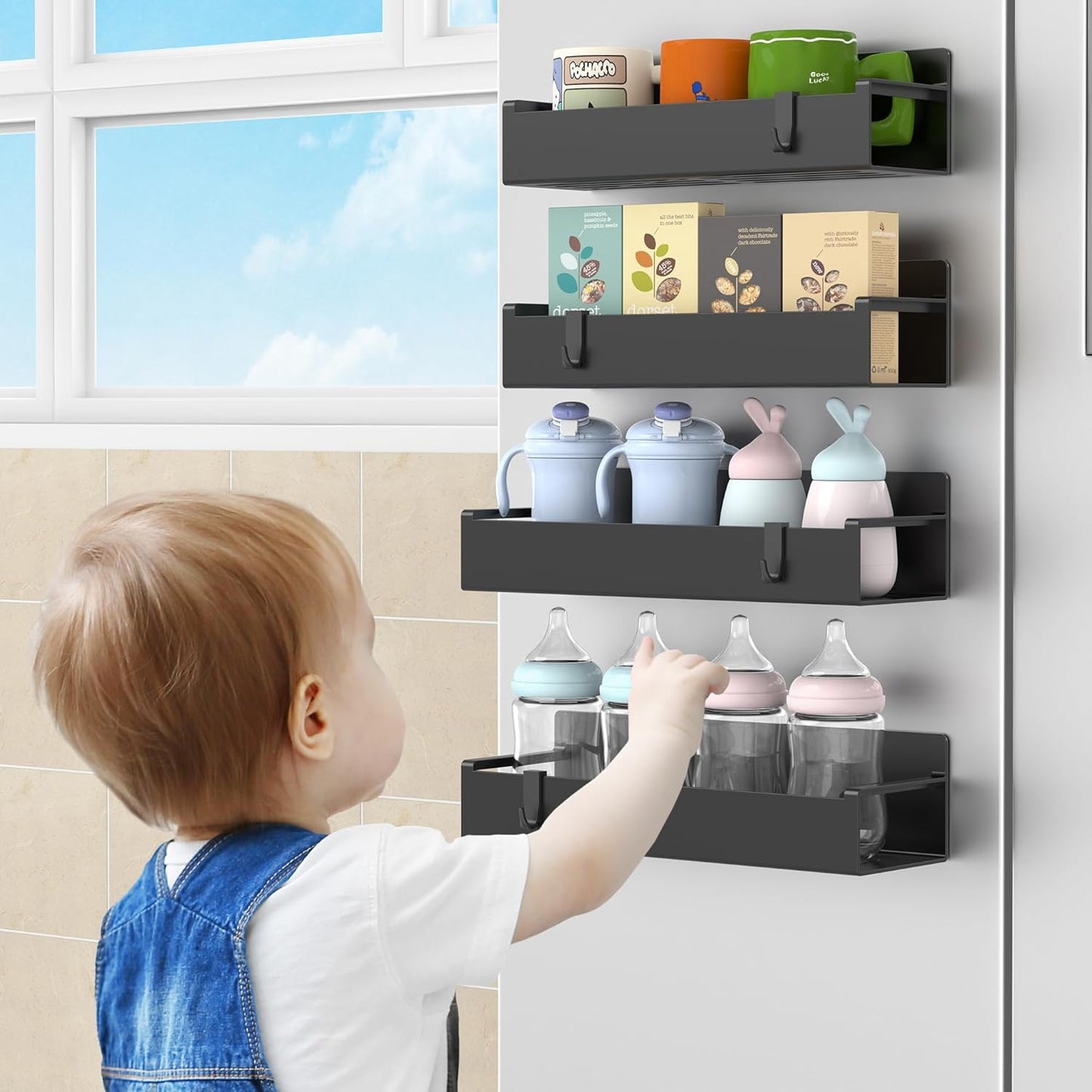 MagnetBrand Oven Side Spice Holder – Cook-Mode Storage That Saves Cabinet Trips, 4-Pack Magnetic Rack
