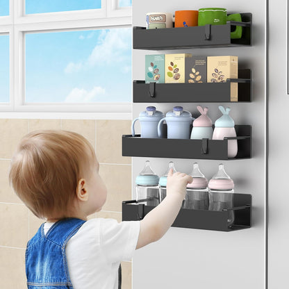 MagnetBrand Oven Side Spice Holder – Cook-Mode Storage That Saves Cabinet Trips, 4-Pack Magnetic Rack