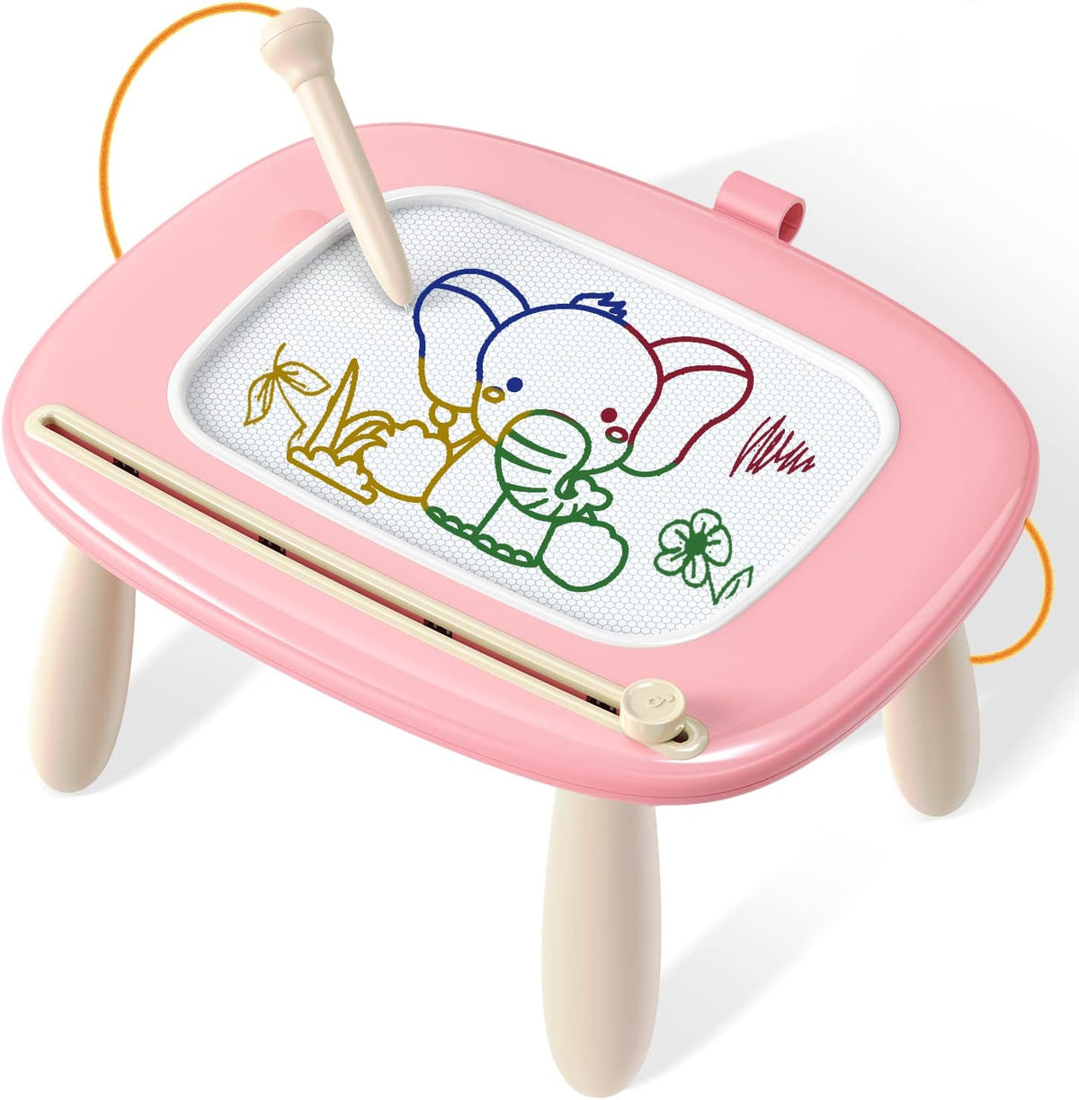 magnetic drawing surface for practicing letters, numbers, patterns, and freehand drawings without paper