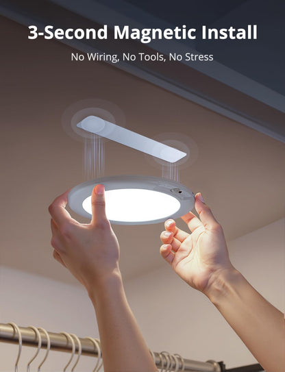 magnetic mounting system with three options: 3m adhesive, screw-mount, and snap-to-metal
