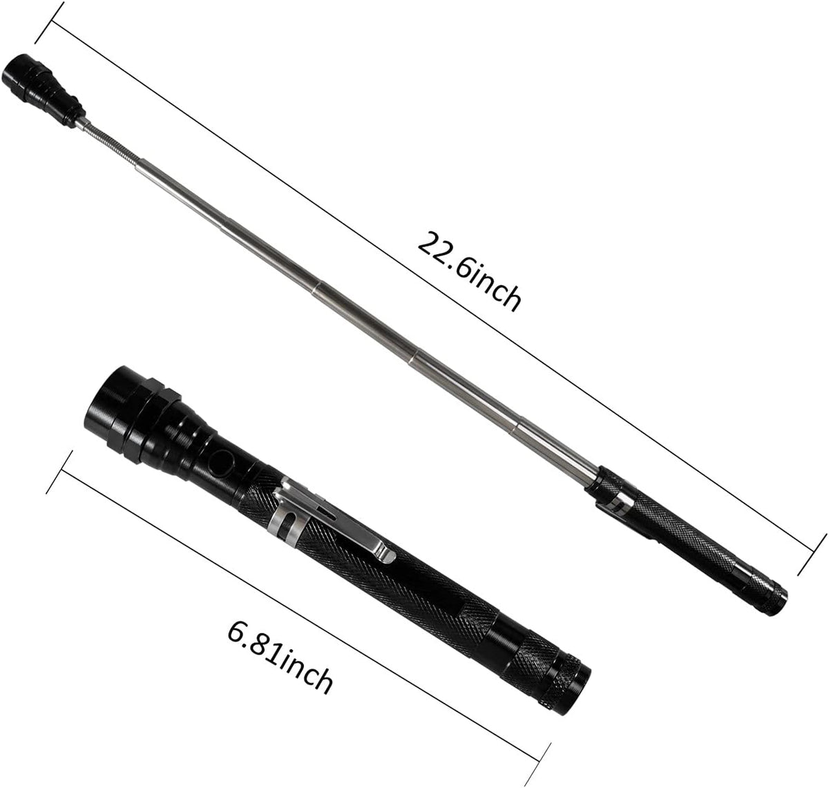 magnetic pickup head designed to retrieve nuts, bolts, screws, nails, and small metal debris