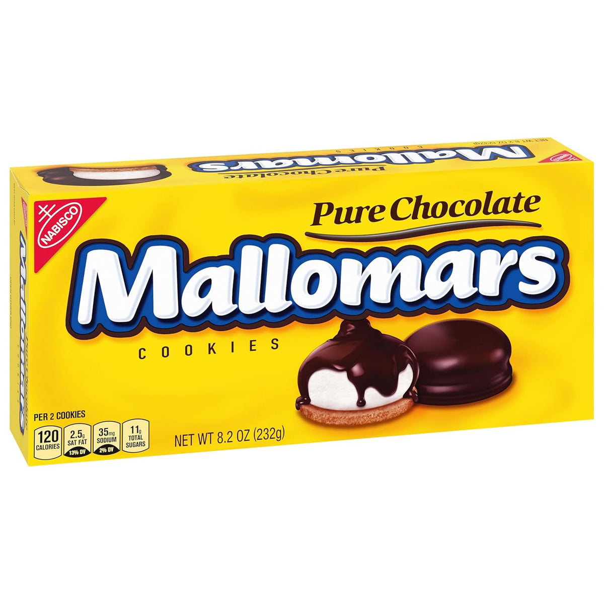 MALLOMARS Pure Chocolate Cookies, 8.2 oz – No-Mess Graham and Marshmallow Cookie for Kids' Snack Drawer