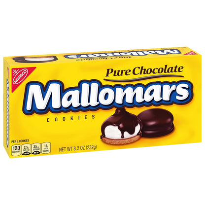 MALLOMARS Pure Chocolate Cookies, 8.2 oz – No-Mess Graham and Marshmallow Cookie for Kids' Snack Drawer