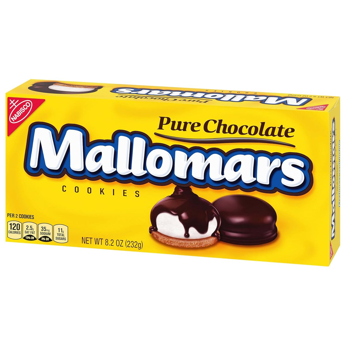MALLOMARS Pure Chocolate Cookies, 8.2 oz – No-Mess Graham and Marshmallow Cookie for Kids' Snack Drawer