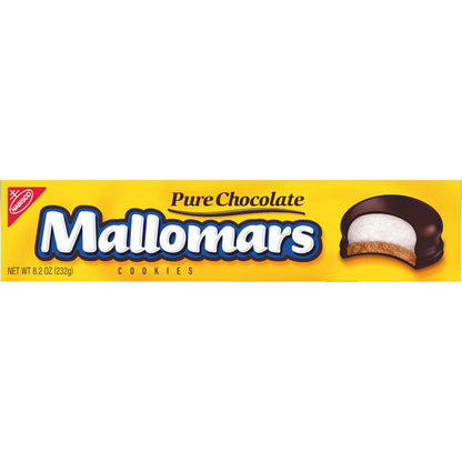 MALLOMARS Pure Chocolate Cookies, 8.2 oz – No-Mess Graham and Marshmallow Cookie for Kids' Snack Drawer