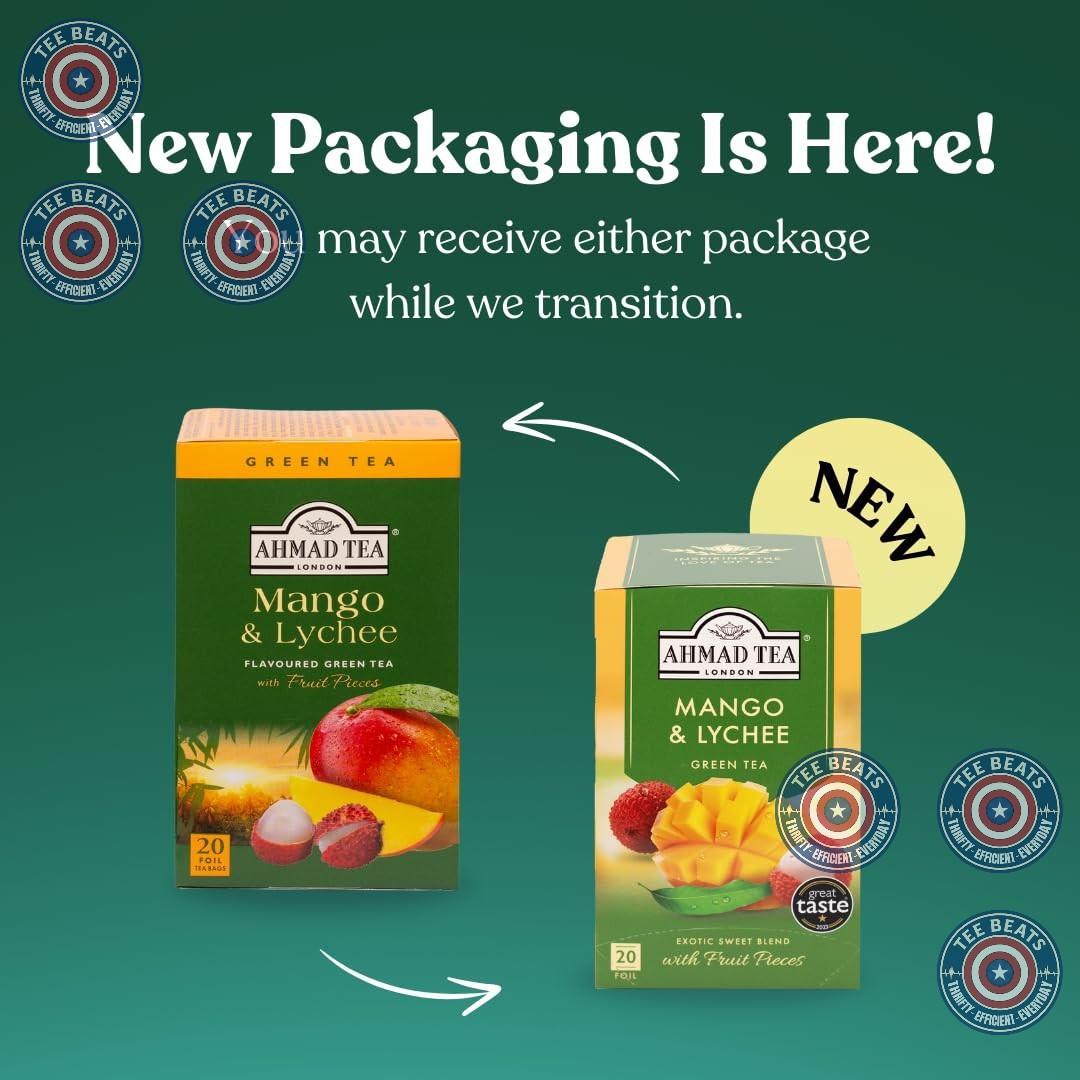 mango and lychee fruit flavor blend with green tea base