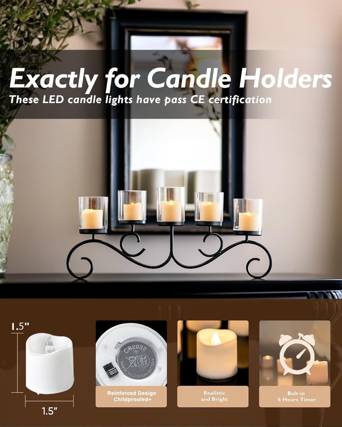 manual slide switch under each candle to override the timer