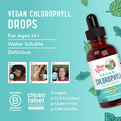 MaryRuth's Chlorophyll Liquid Drops – Backpacking Wellness Essential, Lightweight Liquid Chlorophyll Alternative to Capsules