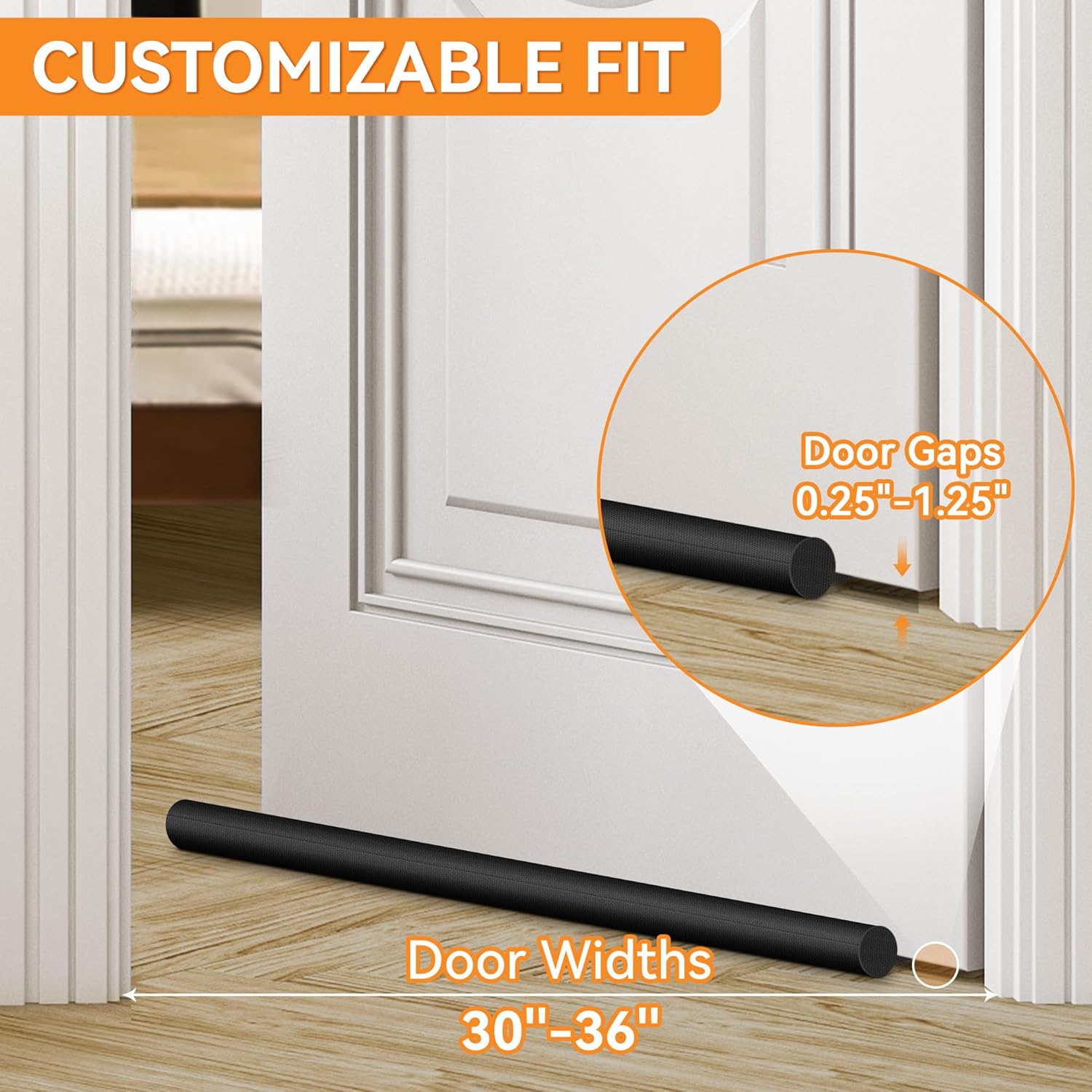 maximum 1.4 inch gap fill capacity for substantial under-door openings