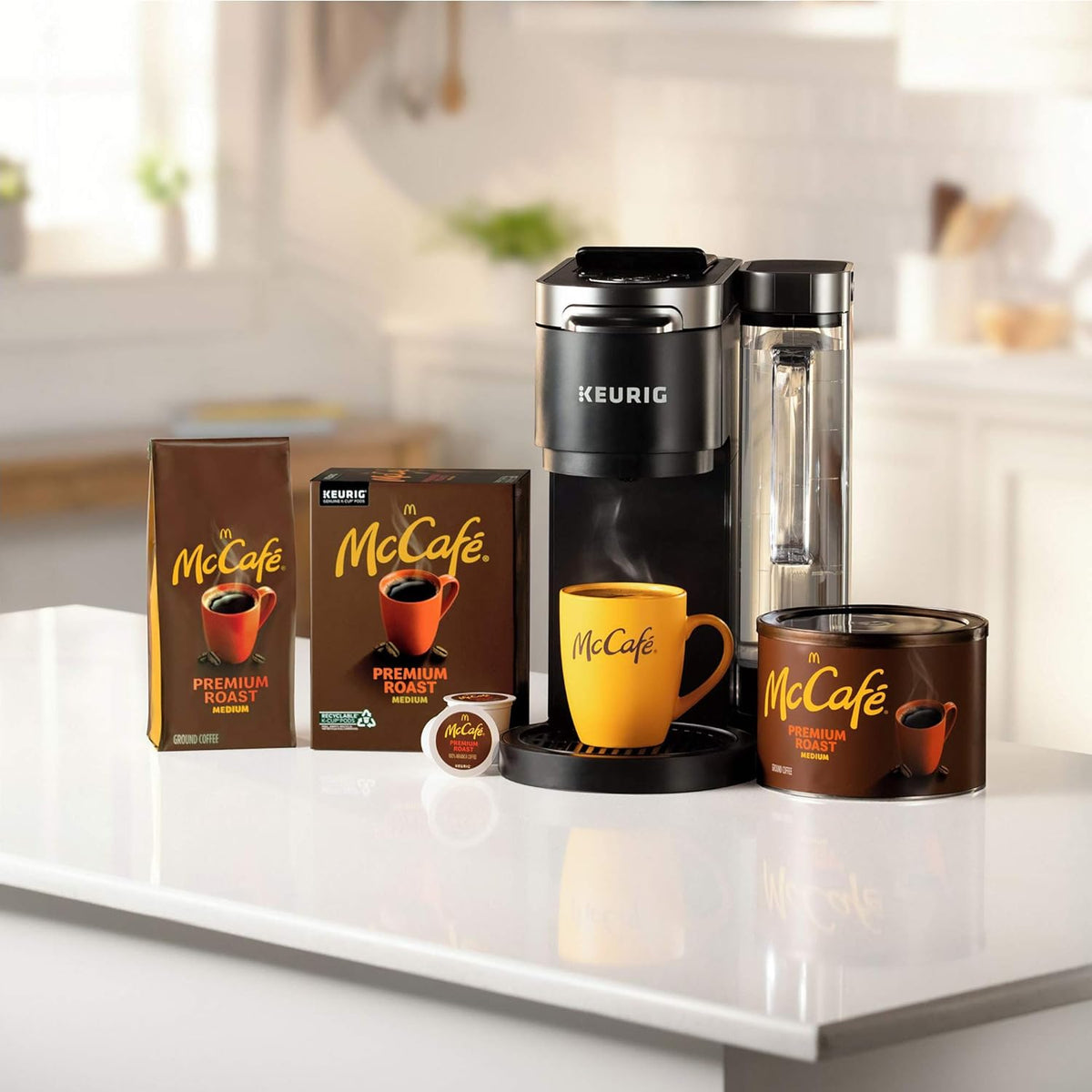 McCafe Premium Roast Medium Roast Ground Coffee 30 oz Canister – Desk-Side Coffee for Study and Remote Work Fuel
