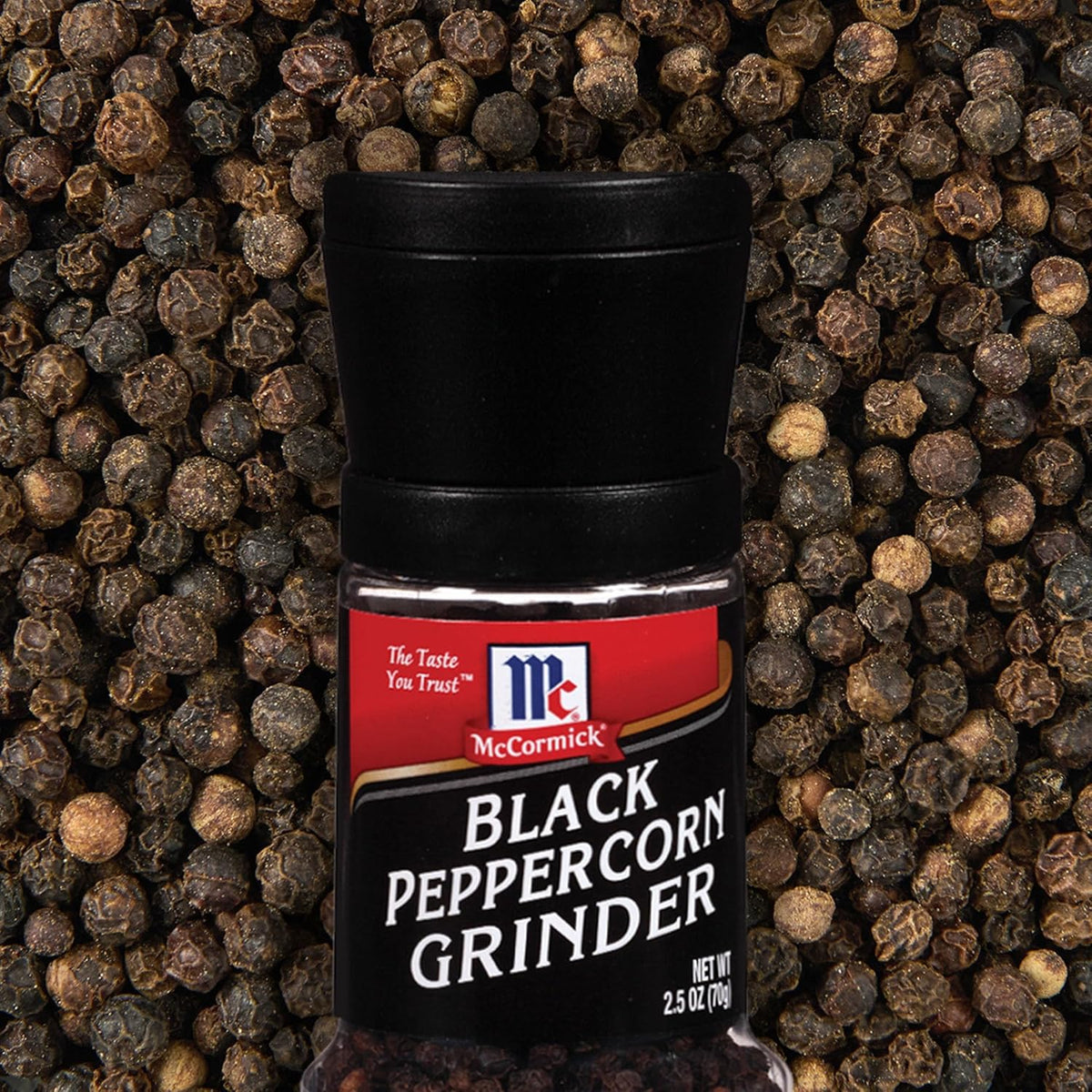 McCormick Black Peppercorn Grinder – All-in-One Storage and Grinder, No Extra Mill to Refill or Store