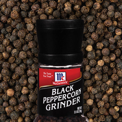 McCormick Black Peppercorn Grinder – All-in-One Storage and Grinder, No Extra Mill to Refill or Store
