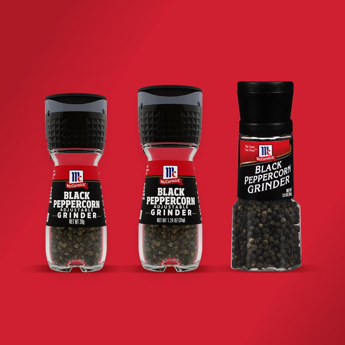 McCormick Black Peppercorn Grinder – All-in-One Storage and Grinder, No Extra Mill to Refill or Store