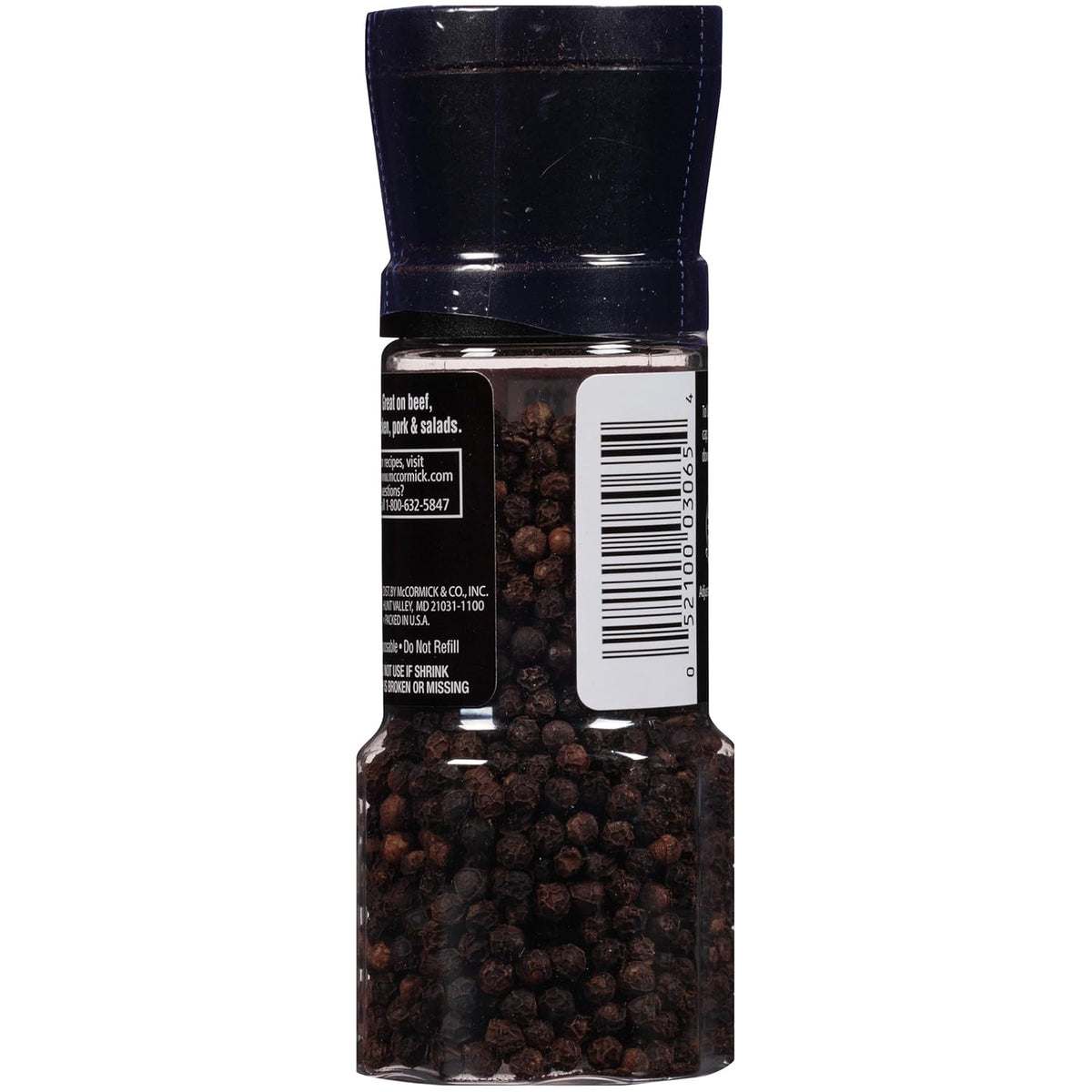 McCormick Black Peppercorn Grinder – All-in-One Storage and Grinder, No Extra Mill to Refill or Store