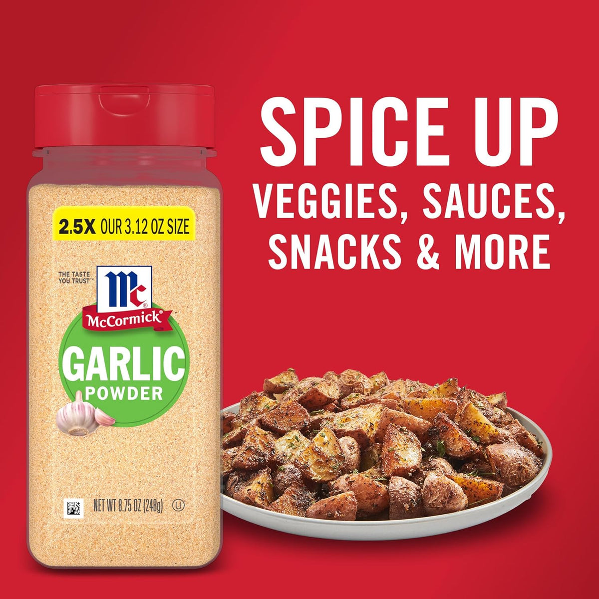 McCormick Garlic Powder – Time-Saving Pantry Staple for Fast Weeknight Dishes, 8.75 oz