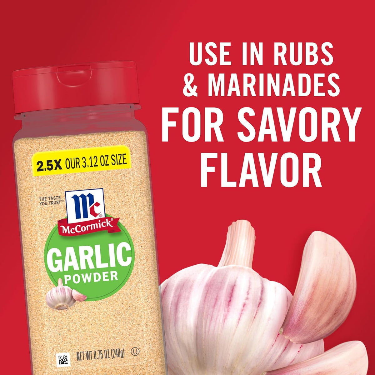 McCormick Garlic Powder – Time-Saving Pantry Staple for Fast Weeknight Dishes, 8.75 oz