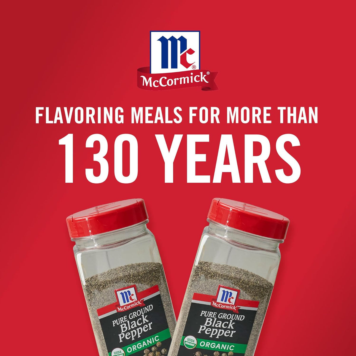McCormick Pure Ground Black Pepper Organic – Streamlined Seasoning for the Less-Is-More Cook, 12 oz