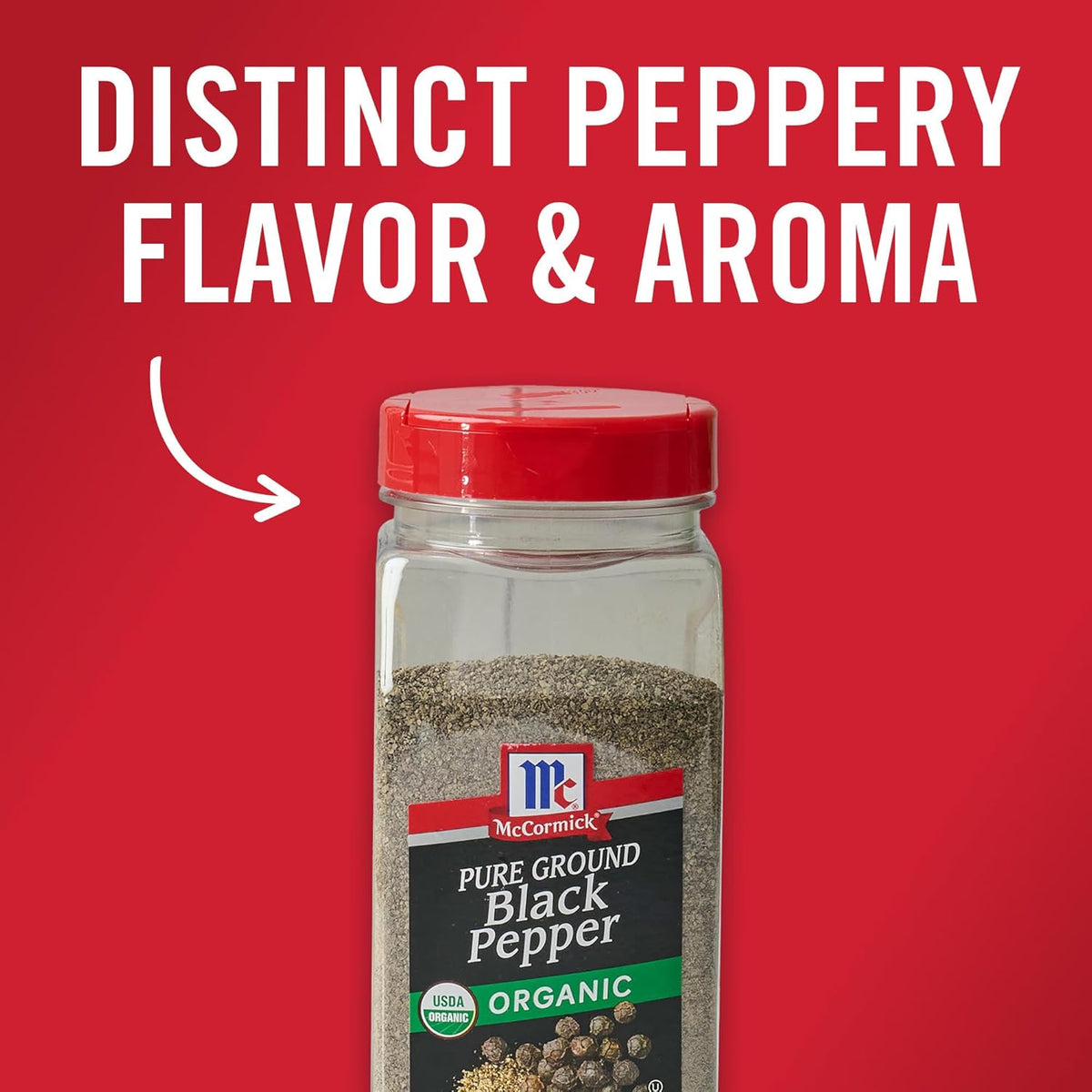 McCormick Pure Ground Black Pepper Organic – Streamlined Seasoning for the Less-Is-More Cook, 12 oz