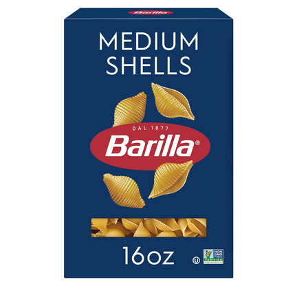 medium shell (mezzo conchiglie) shape with concave interior and exterior ridges for sauce retention