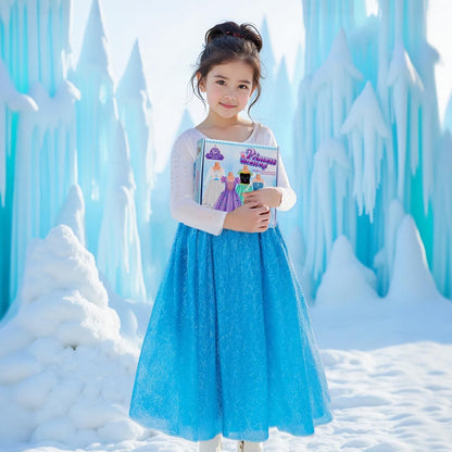 Meland Princess Costume Set – Child-Friendly Pretend Play Outfit for Girls Ages 3-10, Light-Up Wig with Comfortable Fit
