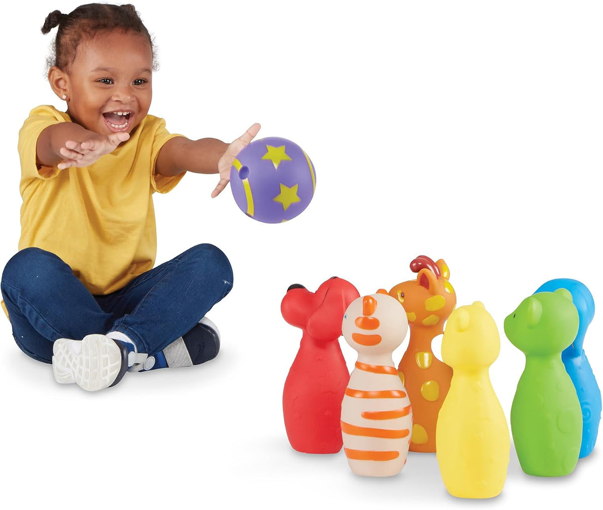 Melissa & Doug Animal Bowling Friends Portable Toddler Bowling Set, Outdoor and Indoor Play for Sunny Backyard Days