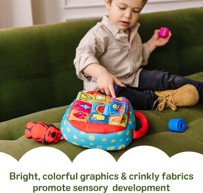 Melissa & Doug K's Kids Take-Along Shape Sorter – Zip-Close Activity Bag That Keeps 9 Blocks Contained for Safer Travel