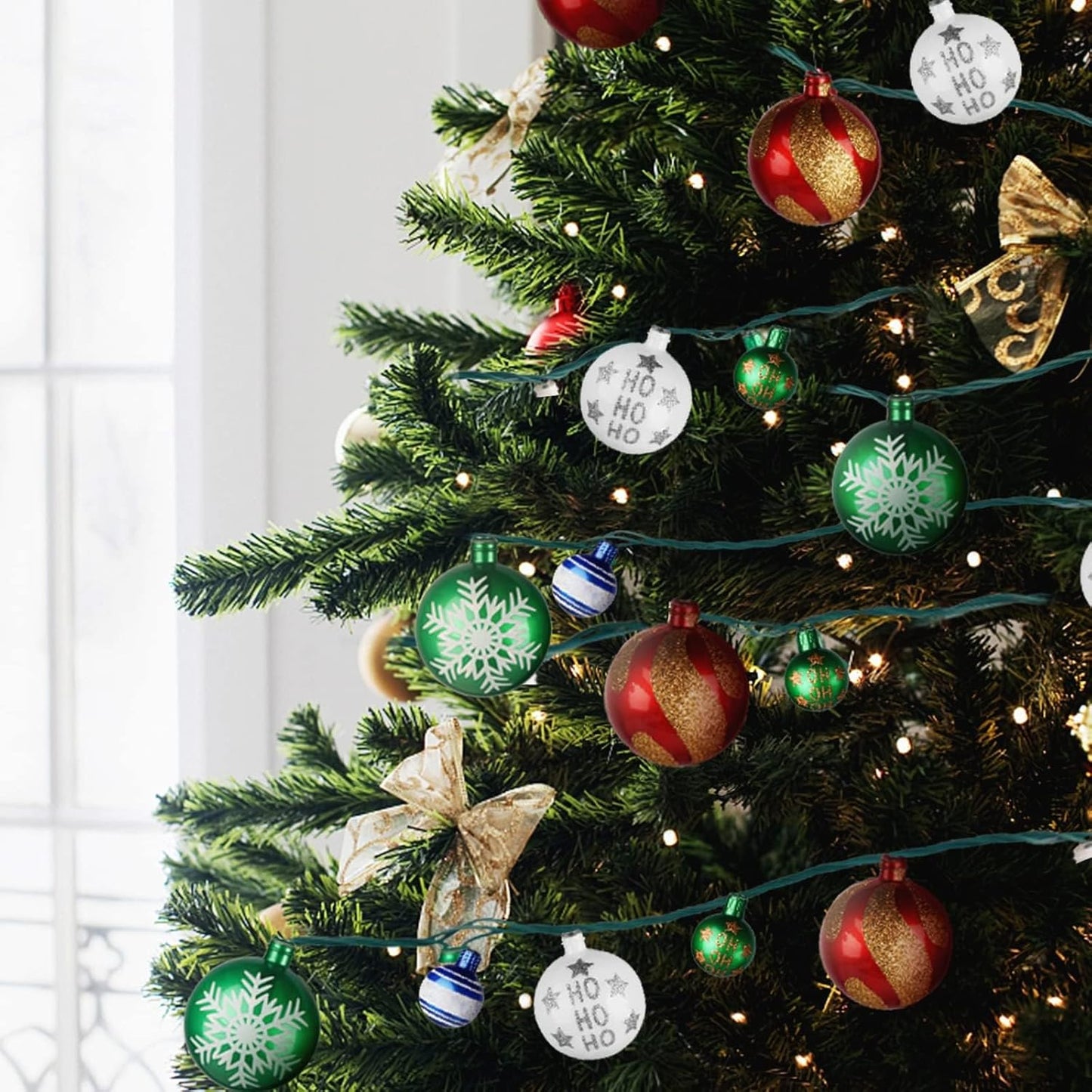 MerryMuse Quiet Holiday String Lights, Minimalist Ornament Bulbs for an Uncluttered Tree and Unfussy Mantel