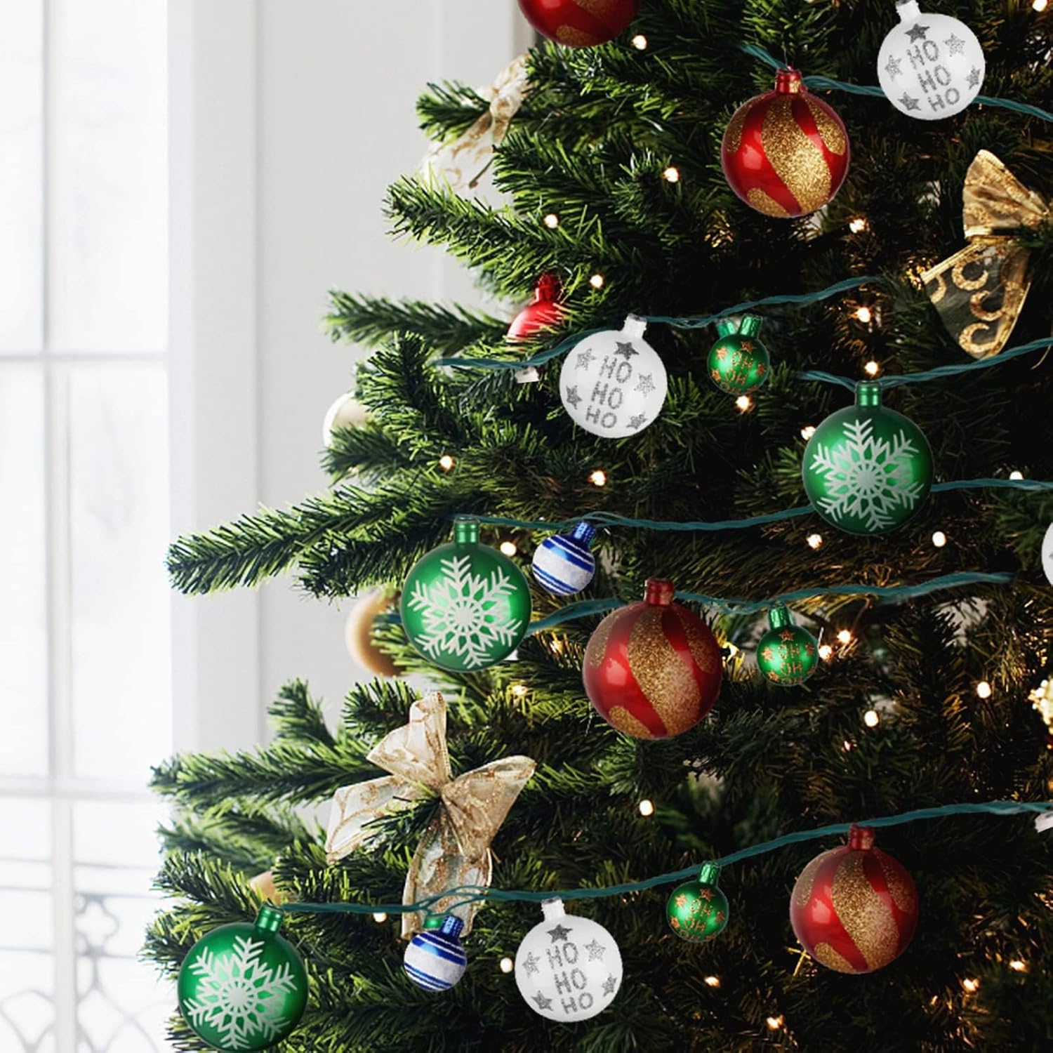 MerryMuse Quiet Holiday String Lights, Minimalist Ornament Bulbs for an Uncluttered Tree and Unfussy Mantel