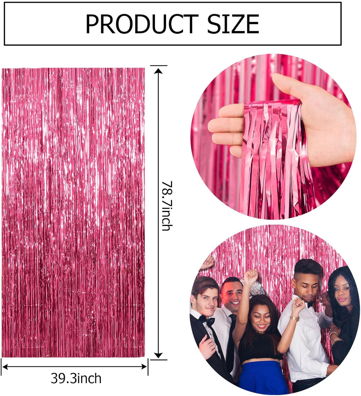 Metallic Foil Streamer Backdrop – Bedroom Aesthetic Accent Wall Piece for Shimmering Home Ambiance