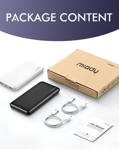 Miady Twin USB-C Battery Pack – Shared Family Charger for Road Trips and Sleepovers