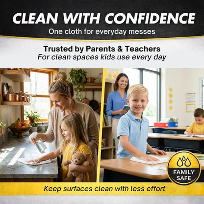 Microfiber Magic Streak Free Cleaning Cloth – Valentine's Day Gift for Her, Just Water Lint Free Cleaning, 4 Pack