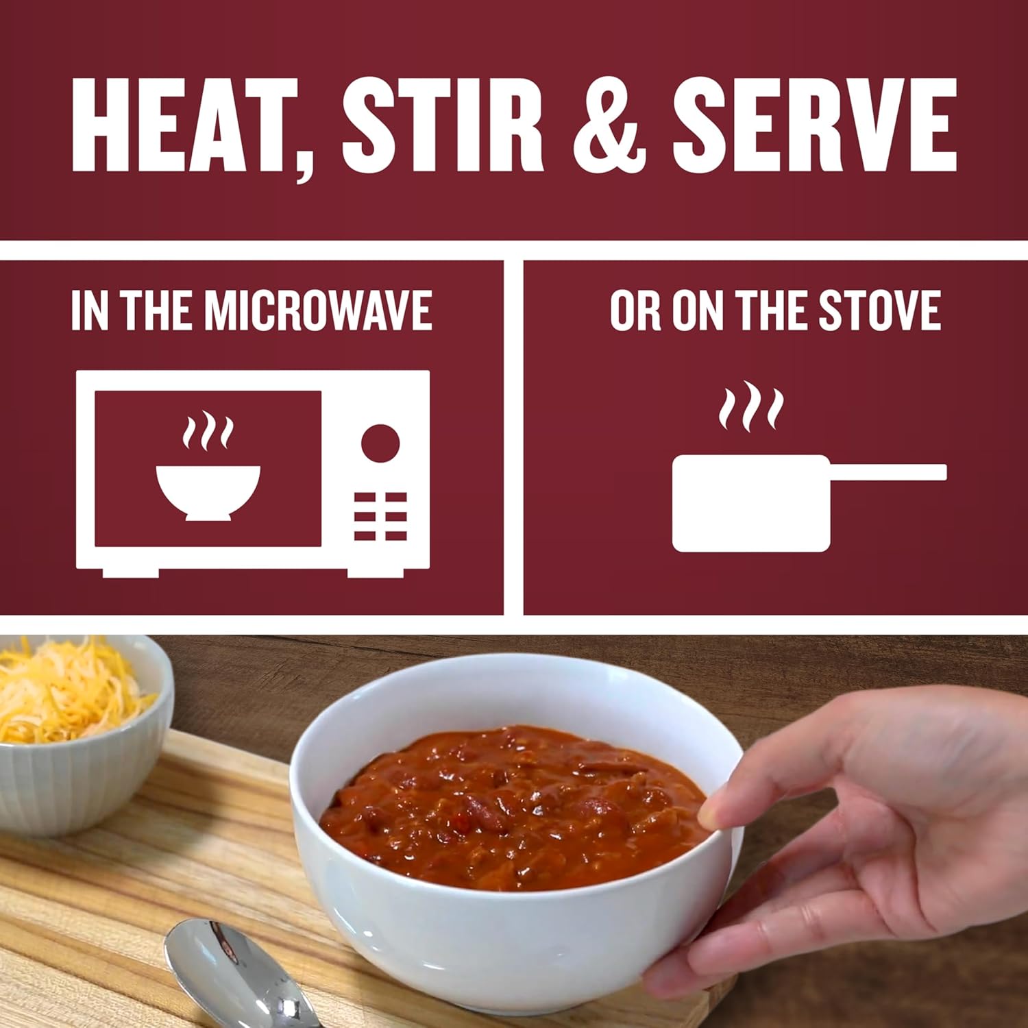 microwavable preparation with simple heat-and-serve method