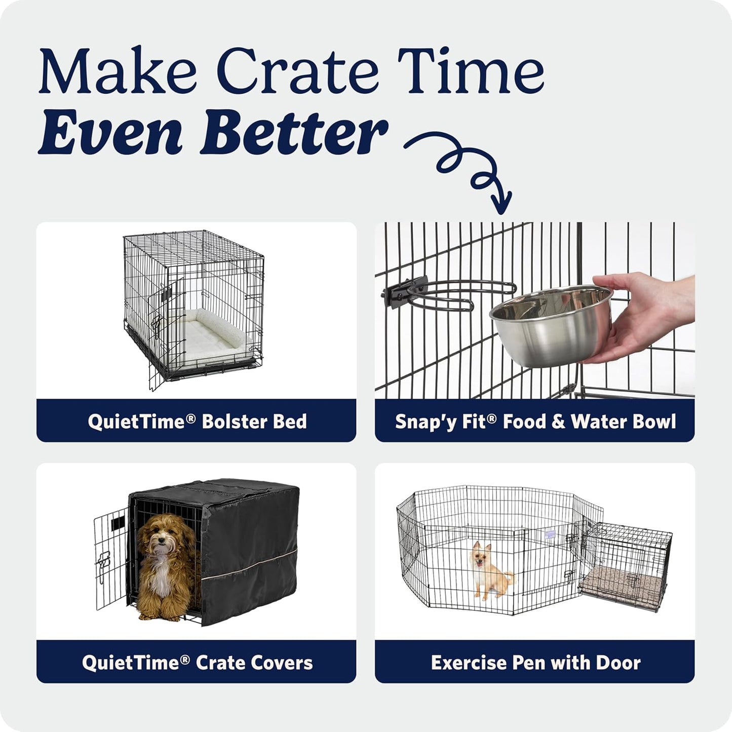 MidWest iCrate 30-Inch Fold-Flat Dog Crate with Carry Handle, Portable Travel Kennel for Road Trips and Hotels