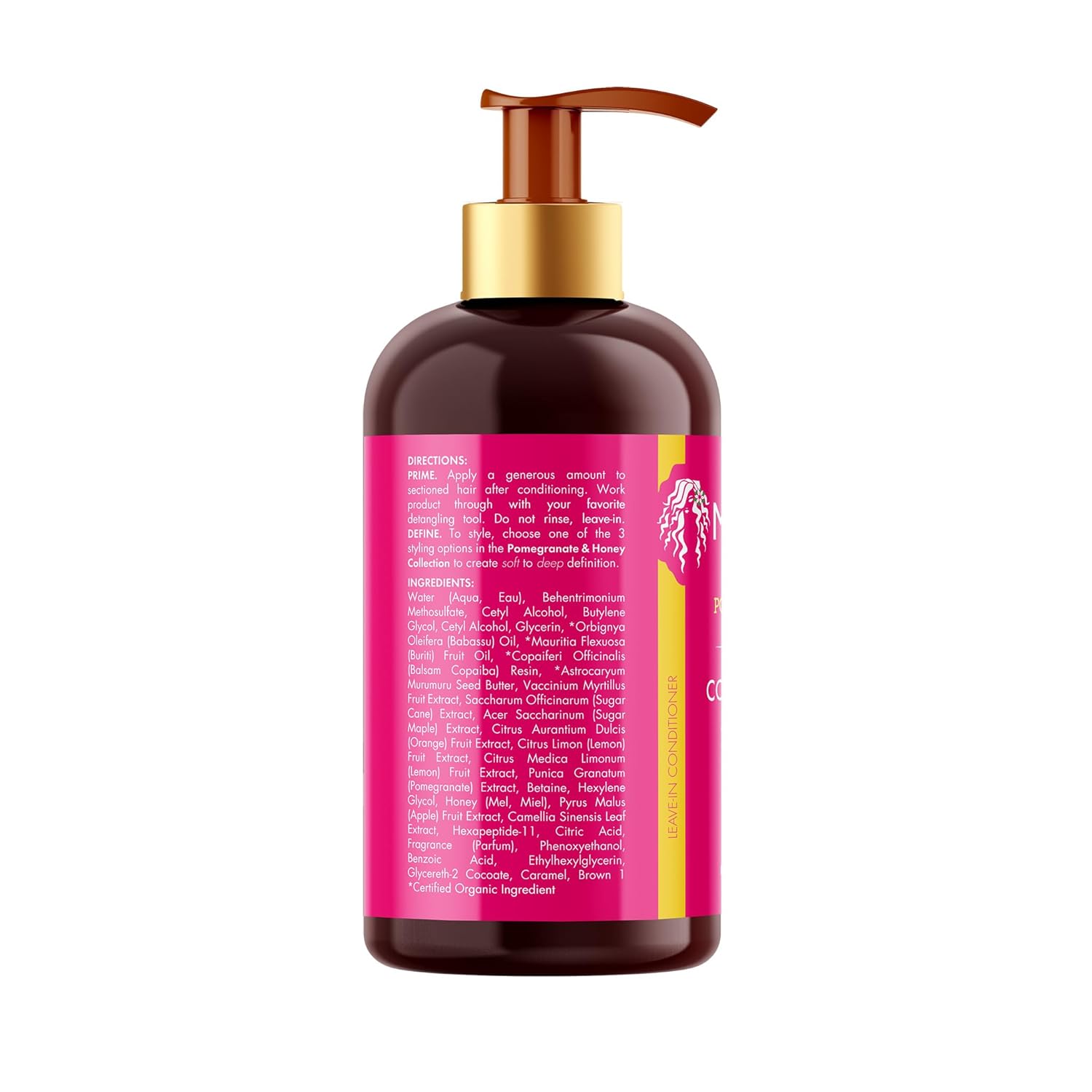 Mielle Organics Pomegranate & Honey Leave-In Conditioner – Clean Label Leave-In Treatment for Minimalist Bathroom Counters