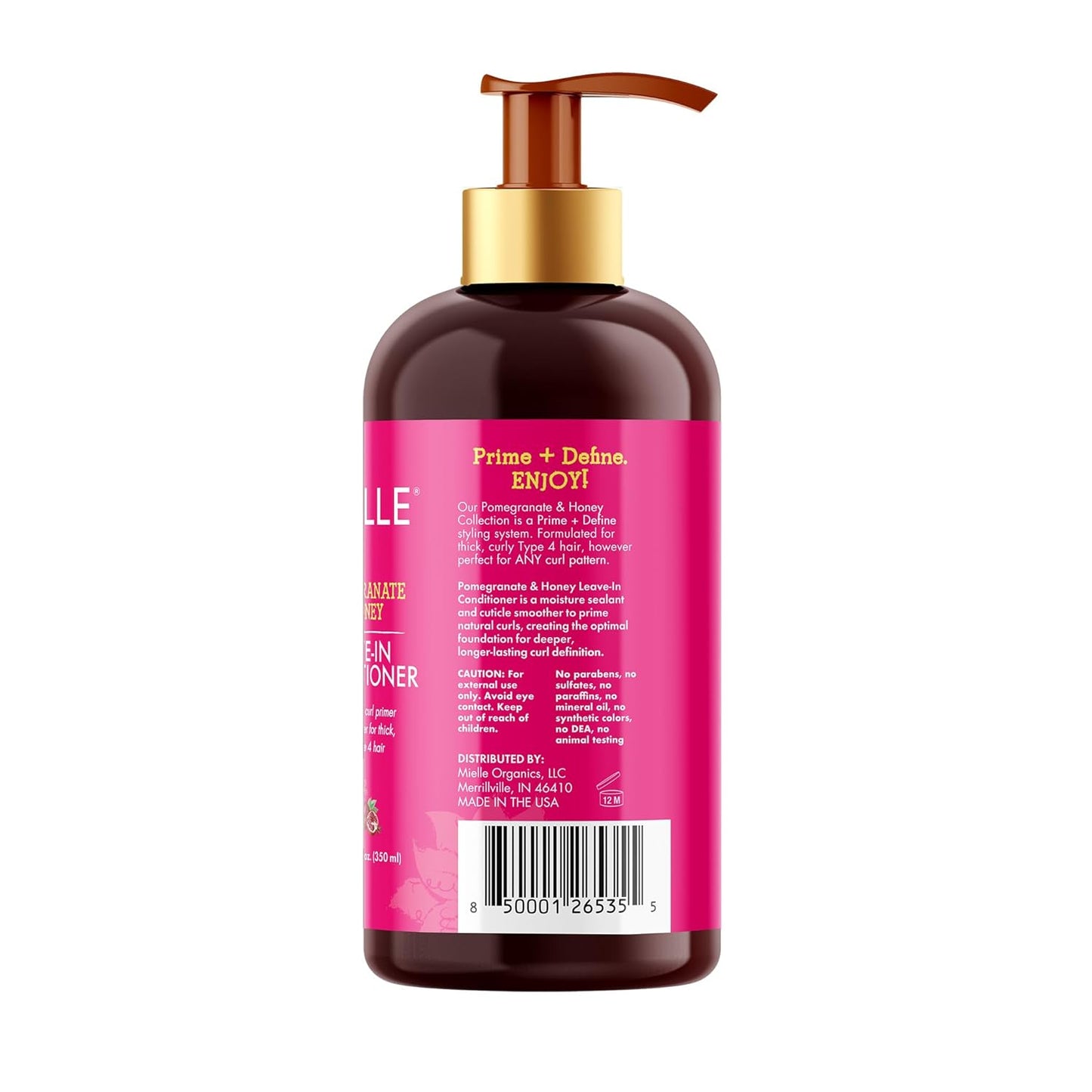 Mielle Organics Pomegranate & Honey Leave-In Conditioner – Clean Label Leave-In Treatment for Minimalist Bathroom Counters
