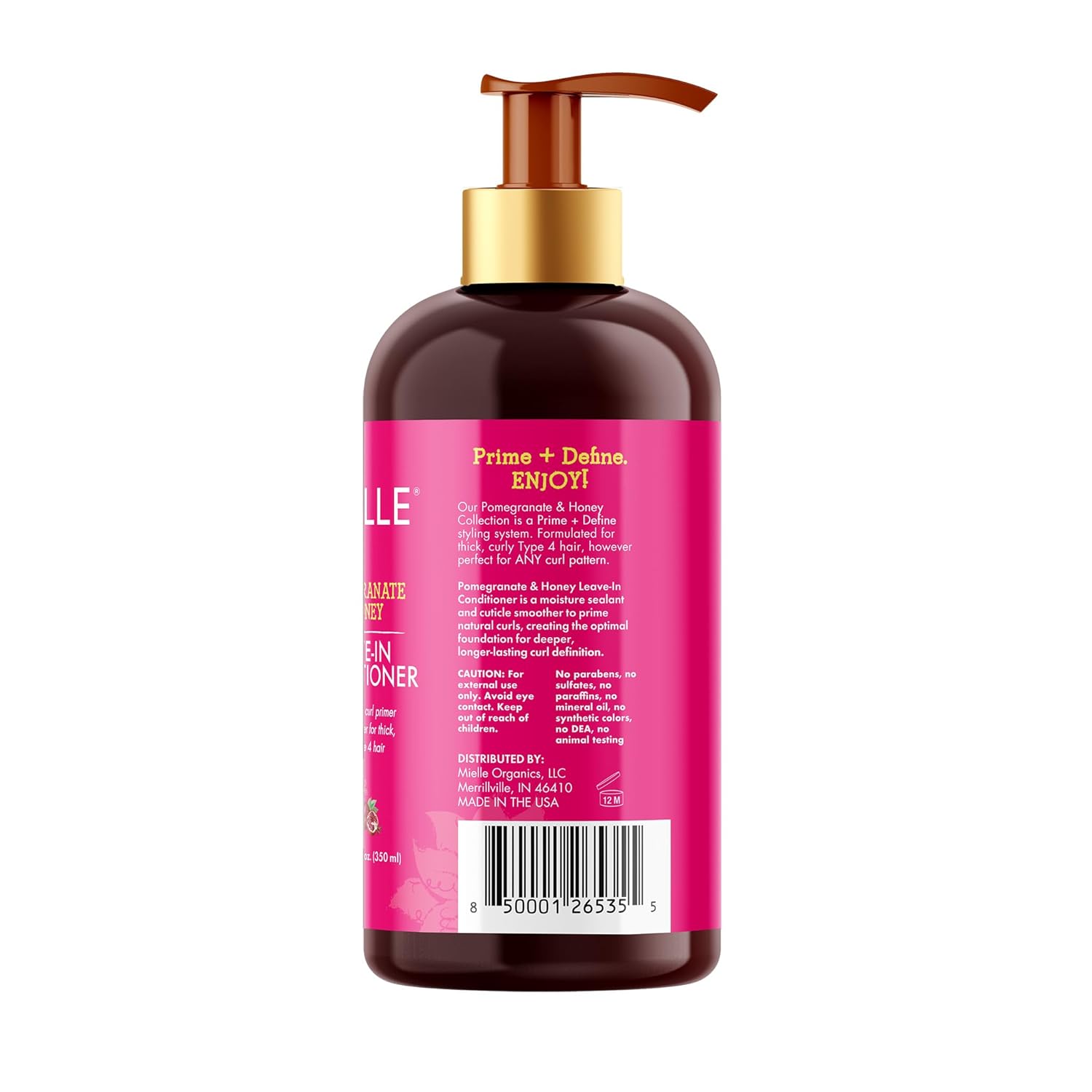 Mielle Organics Pomegranate & Honey Leave-In Conditioner – Clean Label Leave-In Treatment for Minimalist Bathroom Counters
