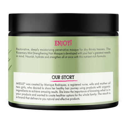 Mielle Organics Rosemary Mint Biotin Hair Mask – Aesthetic Shower Side Deep Conditioner for Natural Haircare Routines, 12 Ounce