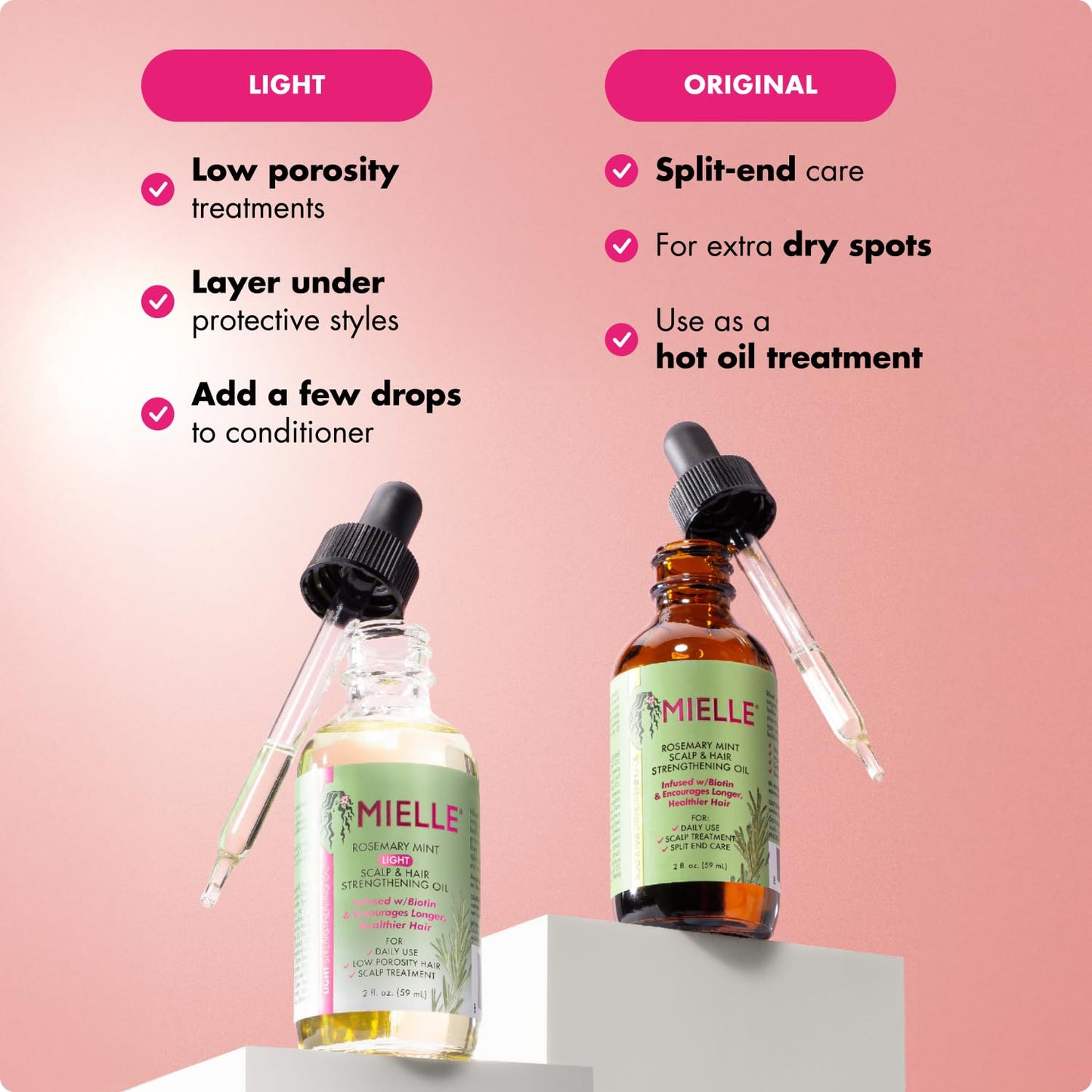 Mielle Organics Rosemary Mint Light Hair Oil – Clean Design Essential Oil Blend for the Considered Vanity