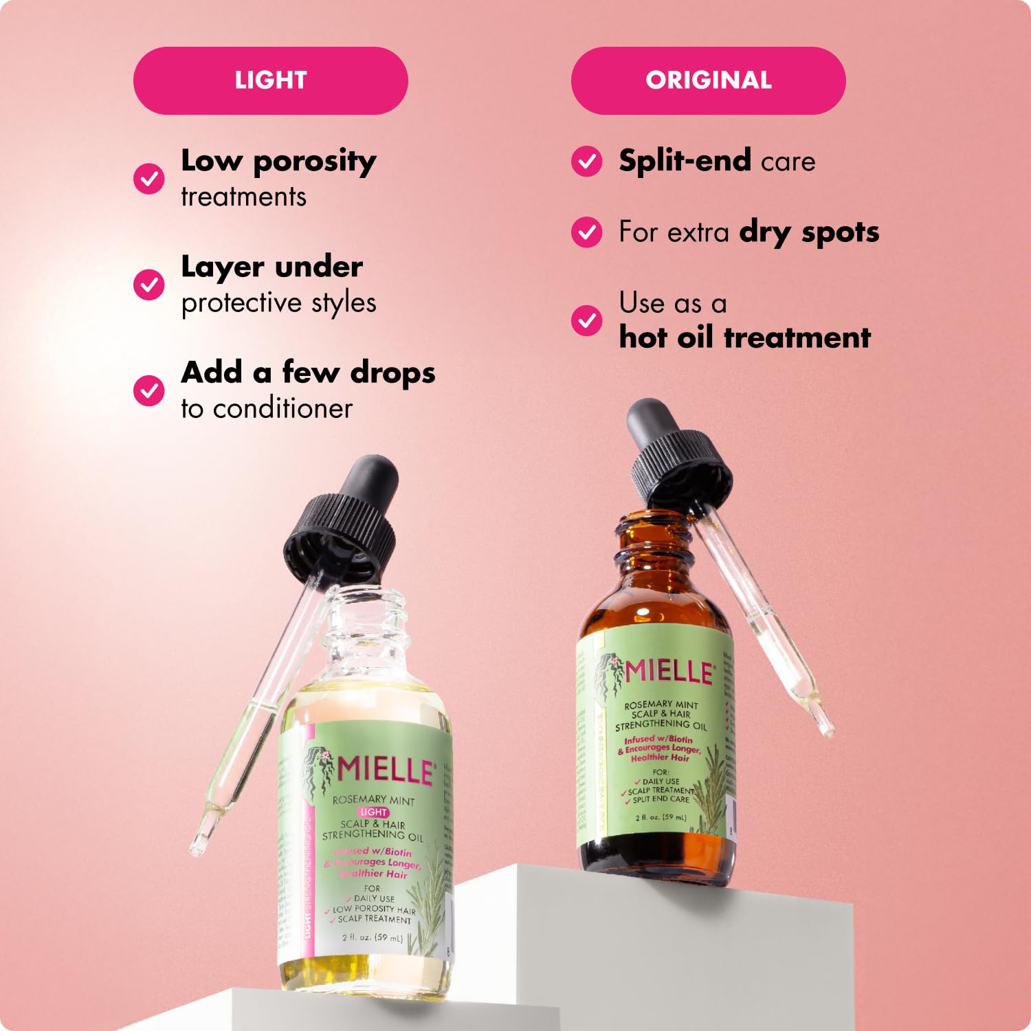 Mielle Organics Rosemary Mint Light Hair Oil – Clean Design Essential Oil Blend for the Considered Vanity