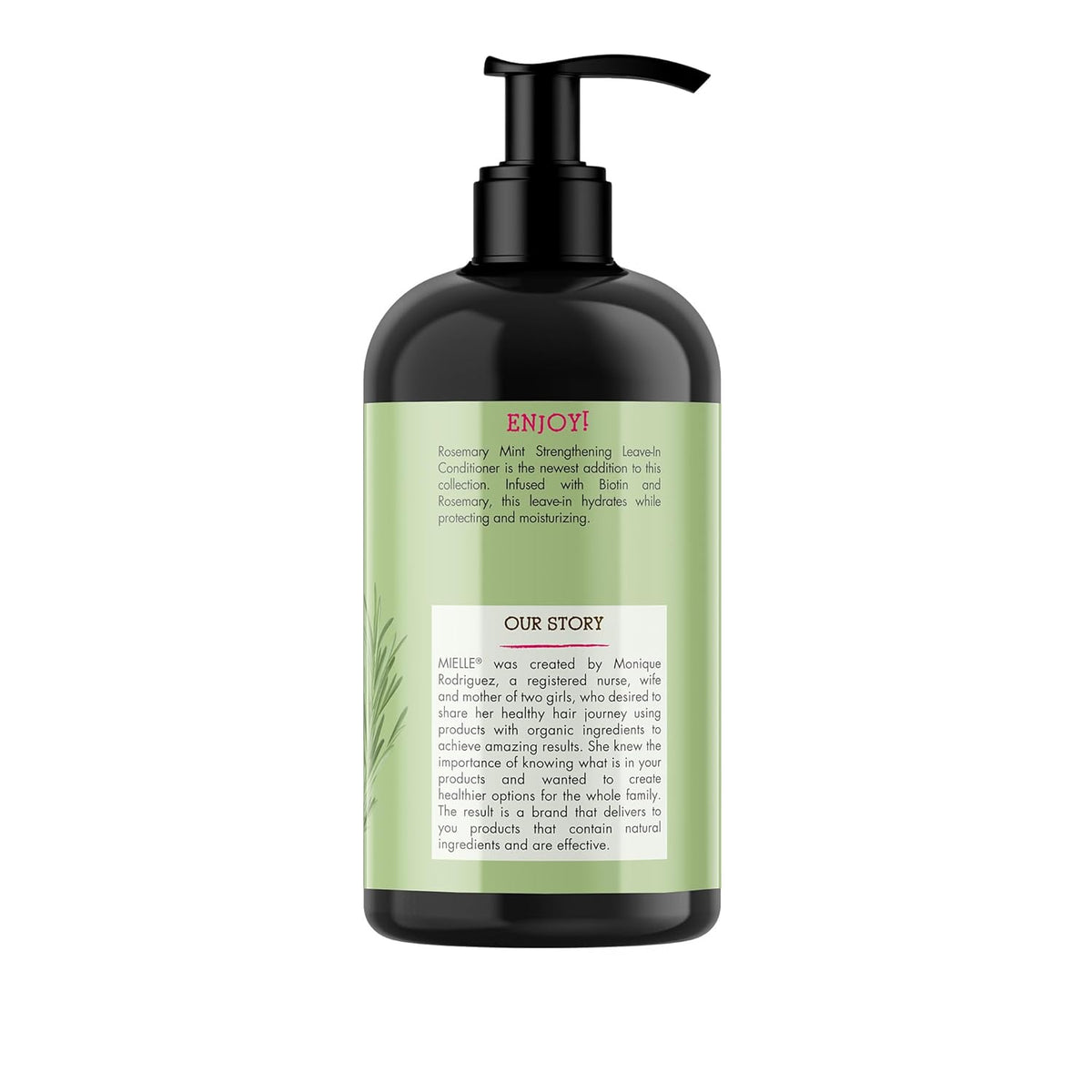 Mielle Organics Rosemary Mint Strengthening Leave In Conditioner for Curly Hair – Restorative Biotin Care for Your Evening Routine
